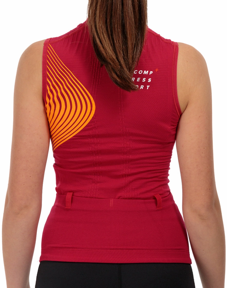 Compressport Trail Postural Half Zip Womens Running Vest Tank Top - Red Machine washable in demand