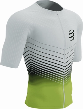 Quick Recovery Compressport Tri Postural Aero Short Sleeve Mens Cycling Jersey - White