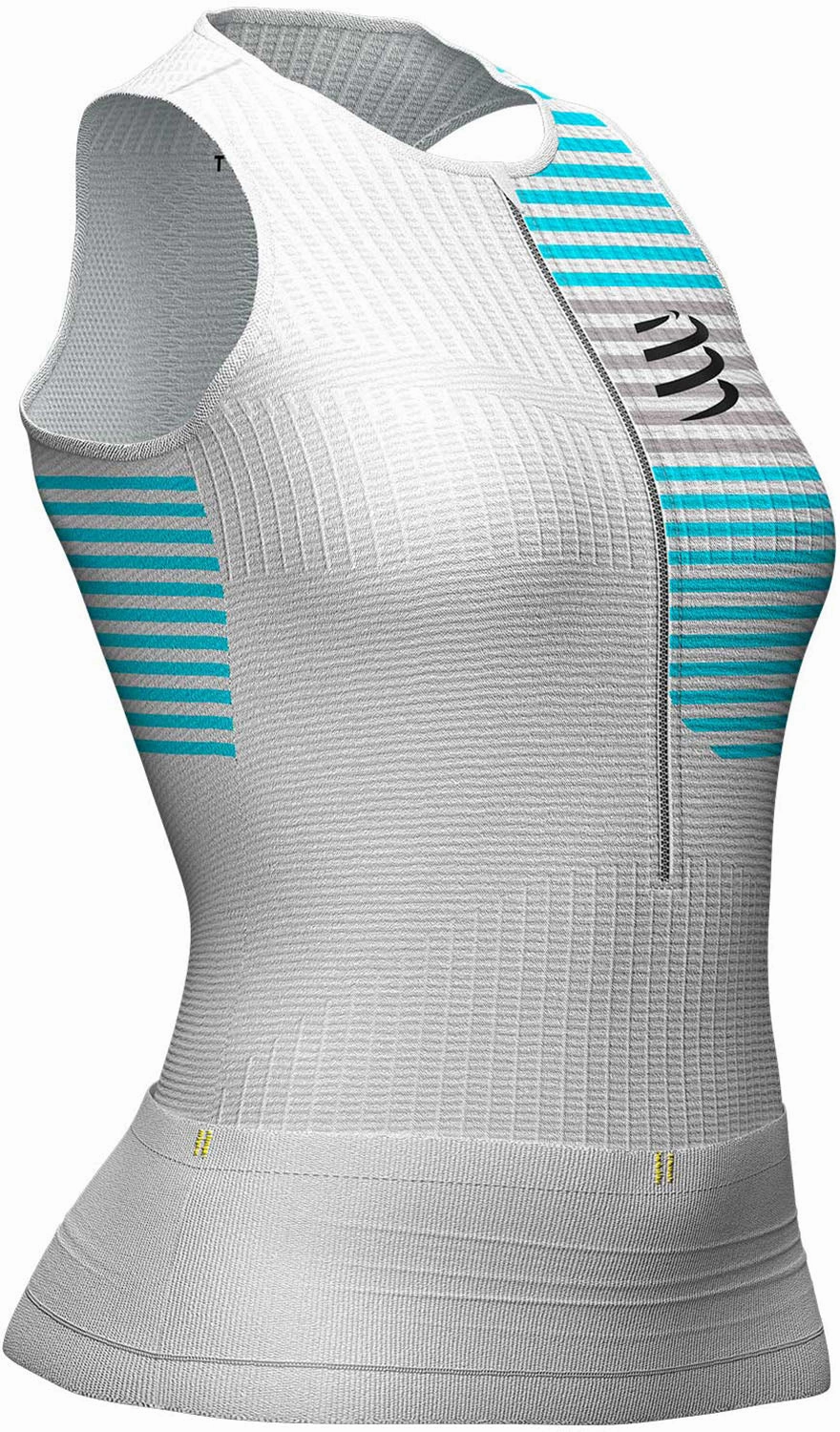 Non Restrictive Fit Lightweight Build Compressport Tri Postural Half Zip Womens Running Vest Tank Top - White