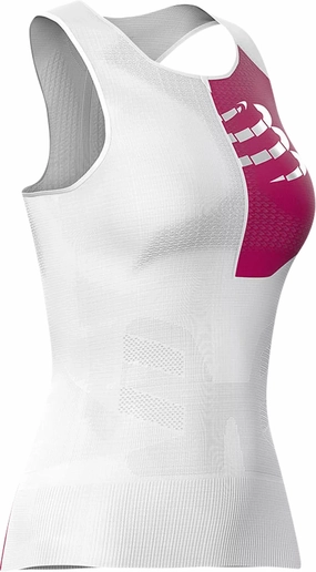 All Season Versatility isolation Compressport Tri Postural Ultra Womens Running Vest Tank Top - White
