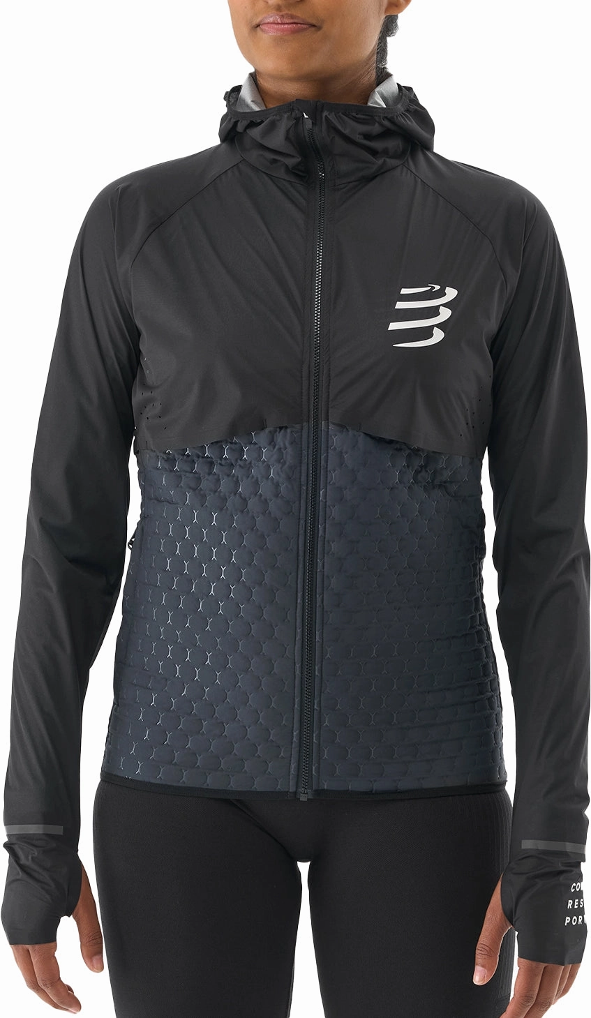 Tech Edge Compressport Winter Insulated 10/10 Womens Running Jacket - Black