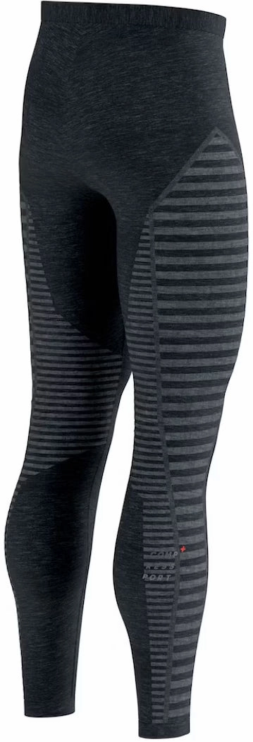 anniversary Compressport Winter Mens Long Running Tights - Black