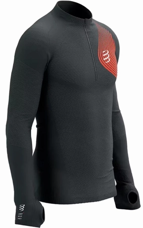 Compressport Winter Trail Postural Half Zip Long Sleeve Mens Running Top - Black Multiple colors