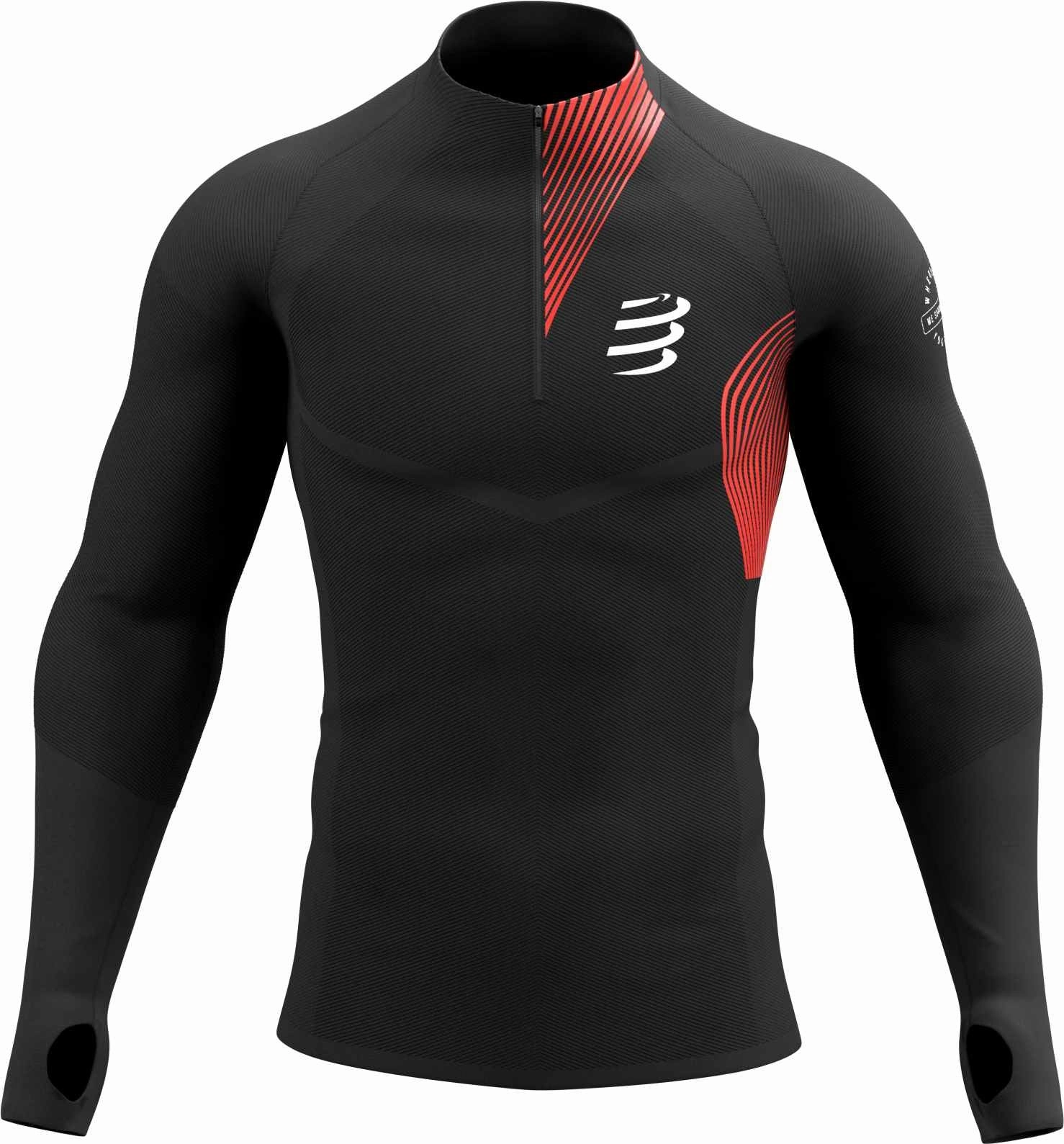 Compressport Winter Trail Postural Long Sleeve Mens Running Top - Black Pilates outfit