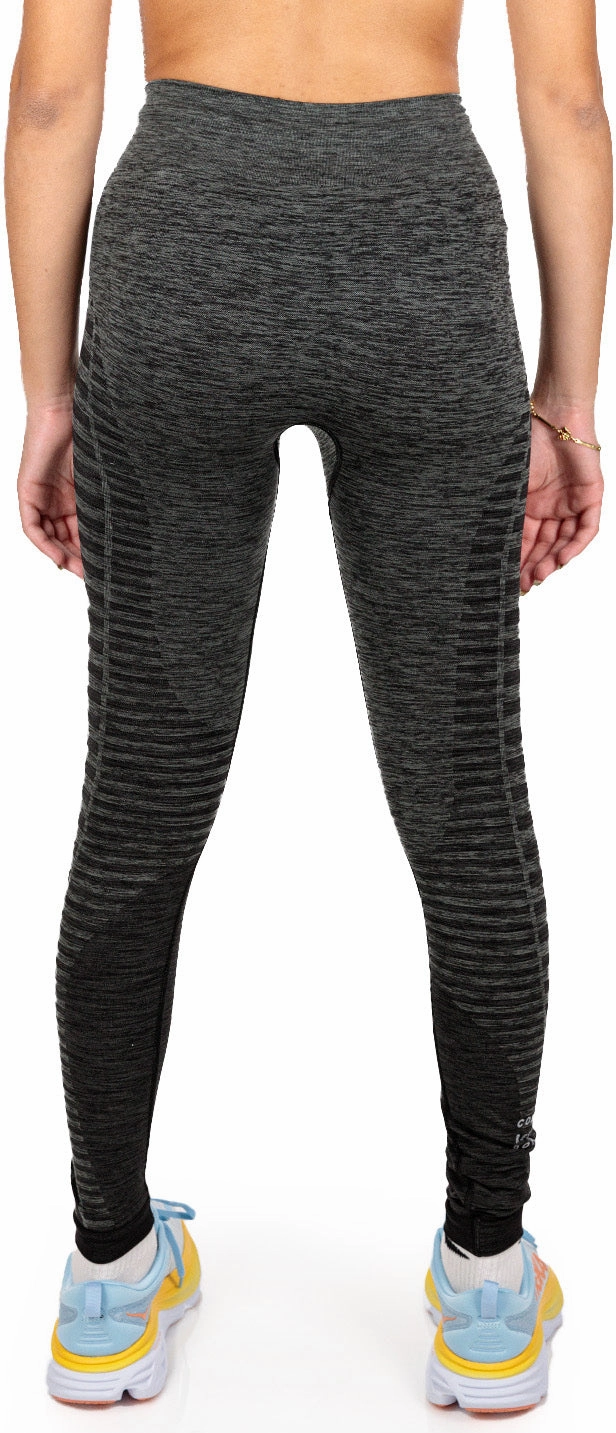 Compressport Winter Womens Long Running Tights - Black Square hem Classic-design-characteristic