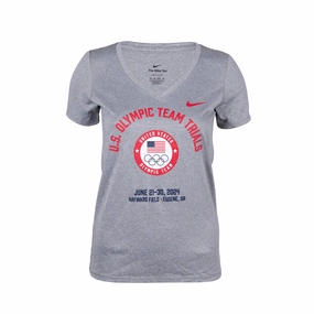 Nike USATF Women's 2024 U.S. Olympic Team Trials Legend T-Shirt VNeck Style Odor Resistant Treatment