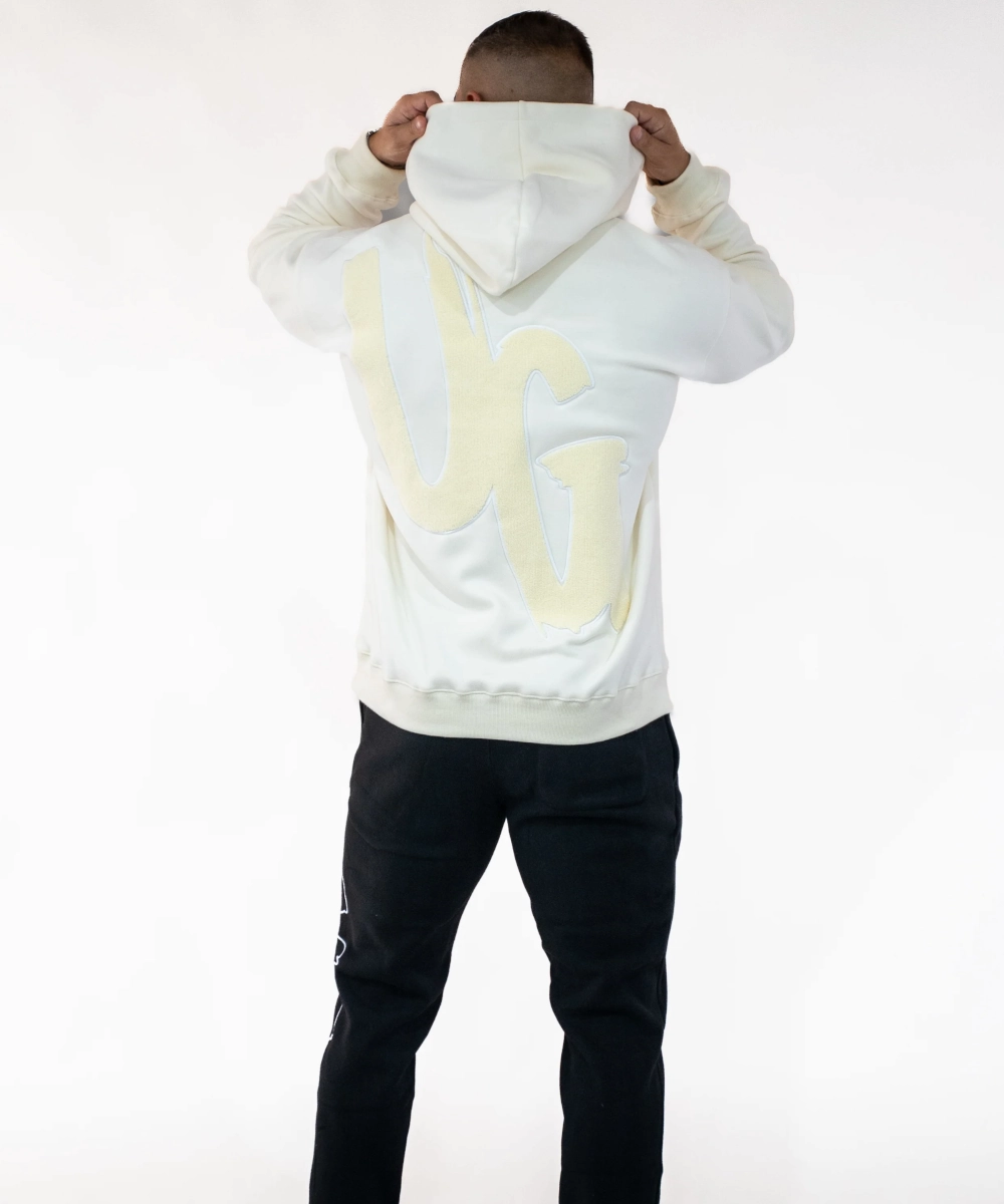 SplitHemDesign UNDRGROUND ??Moving In Silence?? Hoodie (Cream/Off White)