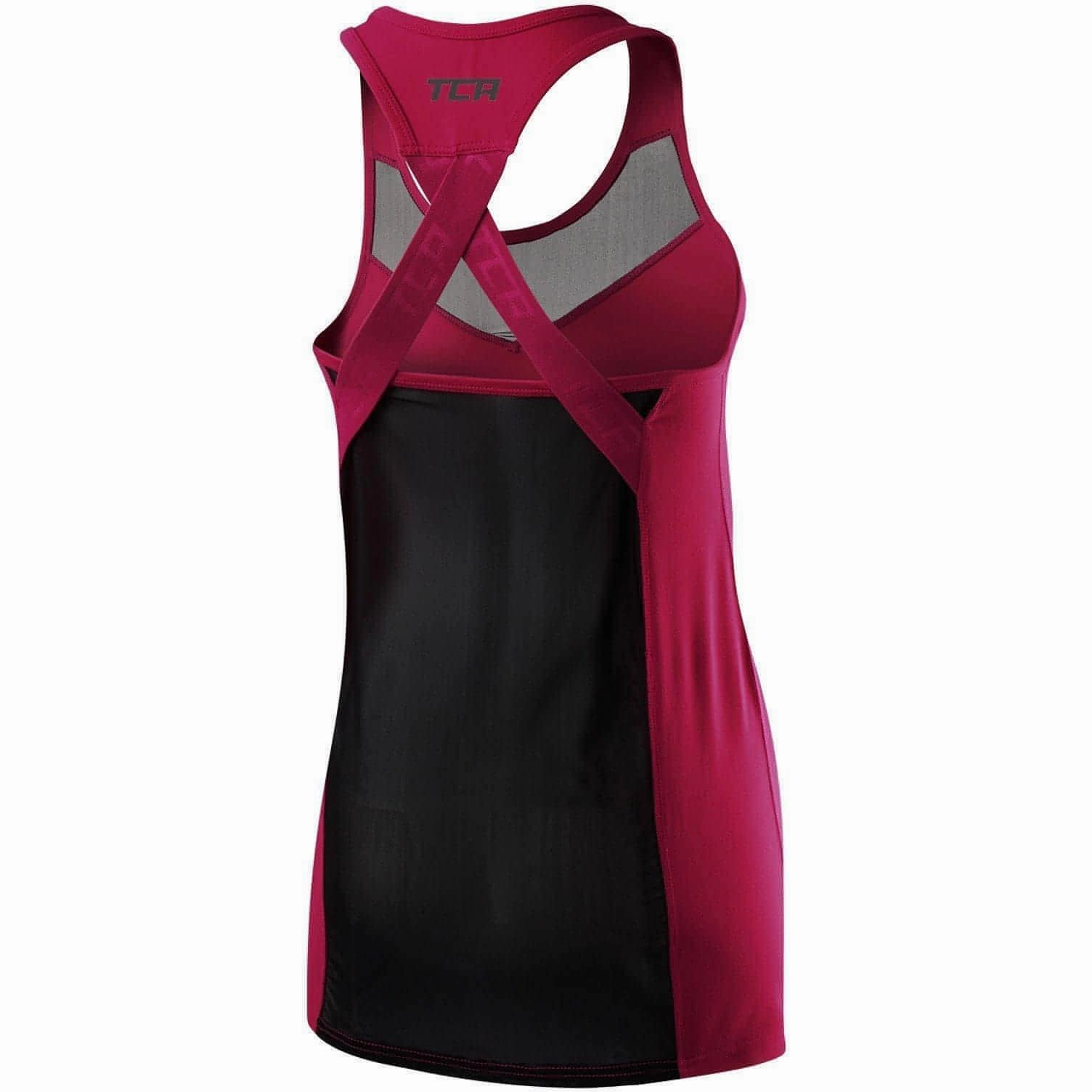 TCA MeshLuxe Womens Running Vest - Pink Flexible Contoured Panels AntiPillingFabric