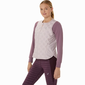Asics Nagino Run Padded Gilet Quilted Stitching Pattern