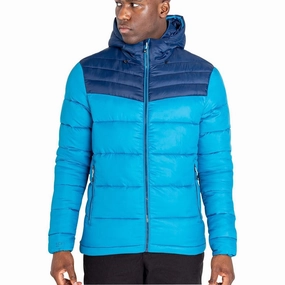 Adjustable Hood Modular Attachment Loops Dare2B Elite Hot Shot Mens Insulated Jacket - Blue