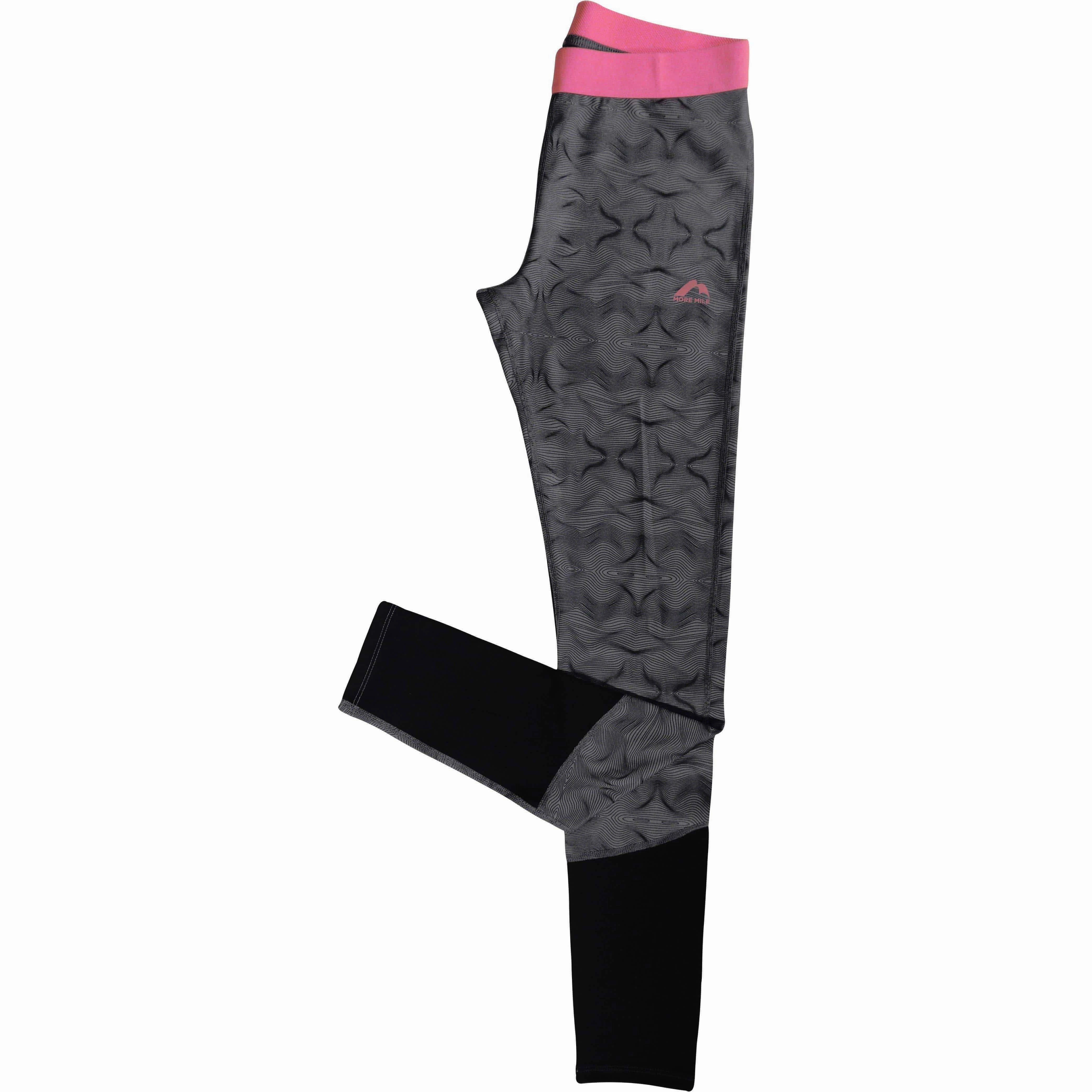 SecureZipper More Mile Girls Long Running Tights - Grey