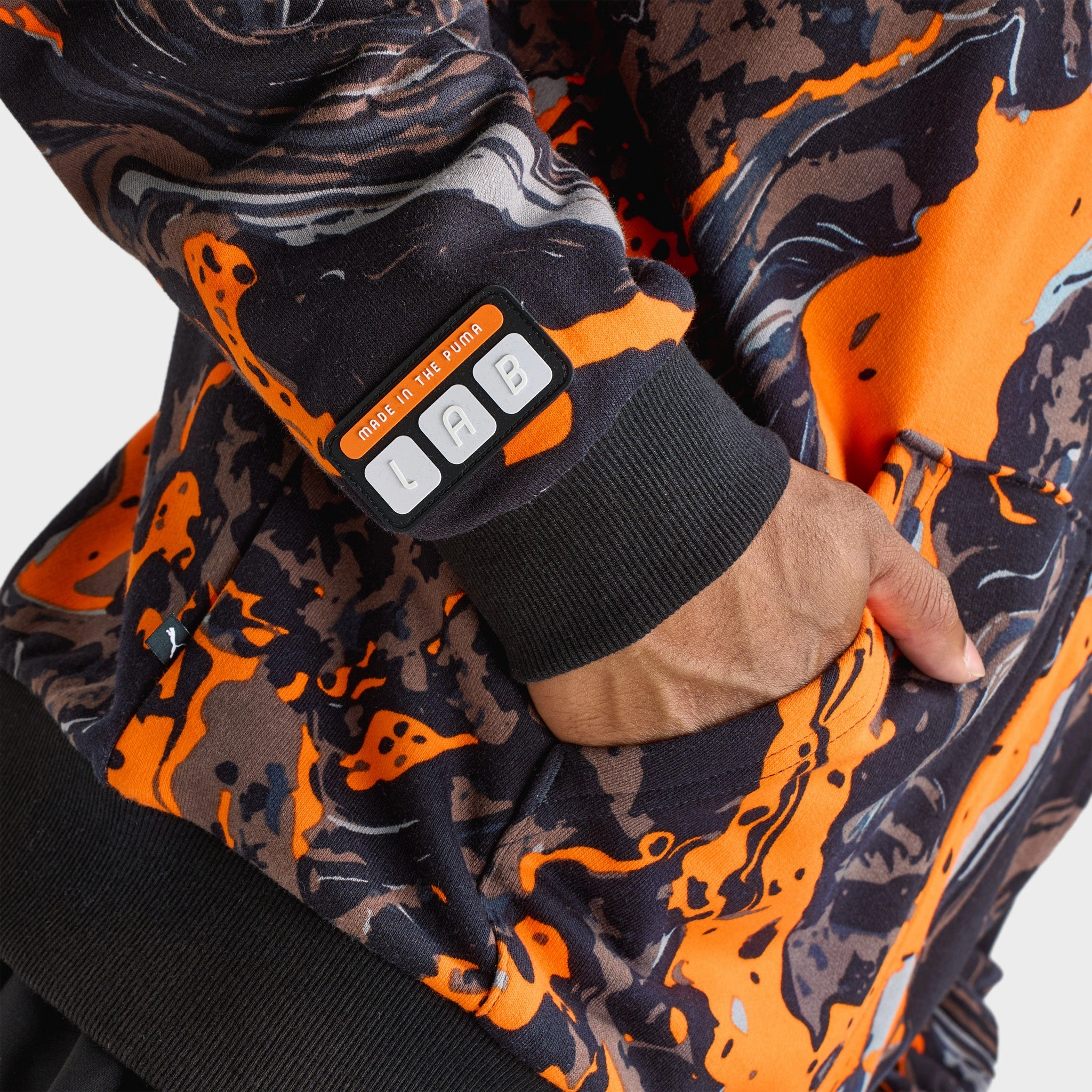 StretchFit Silhouette Wind Resistant Puma LaFrance HEEM Era Full Zip Orange Glo / AOP