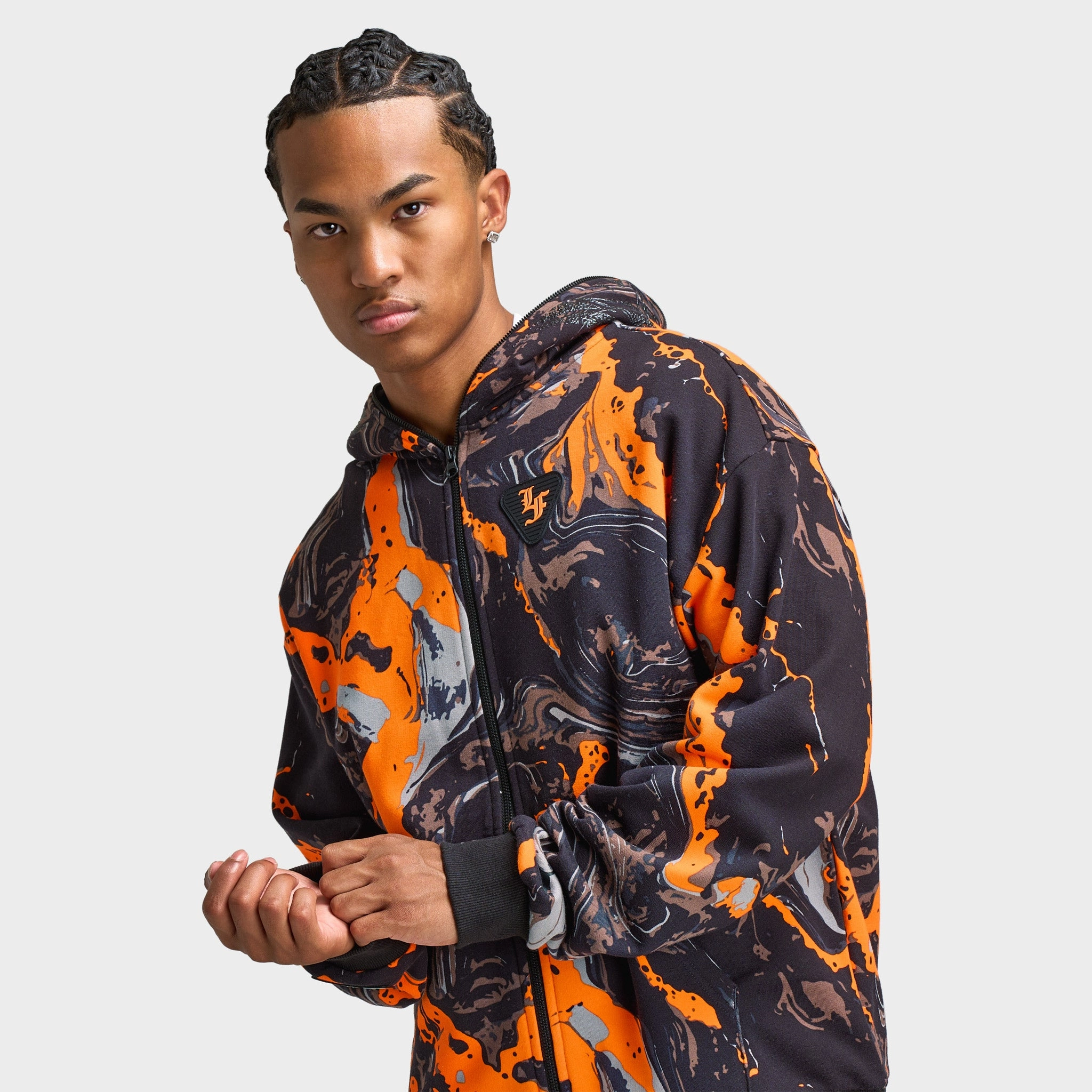 Puma LaFrance HEEM Era Full Zip Orange Glo / AOP Eco Friendly Dyed Fabric Weatherproof Zipper Seals