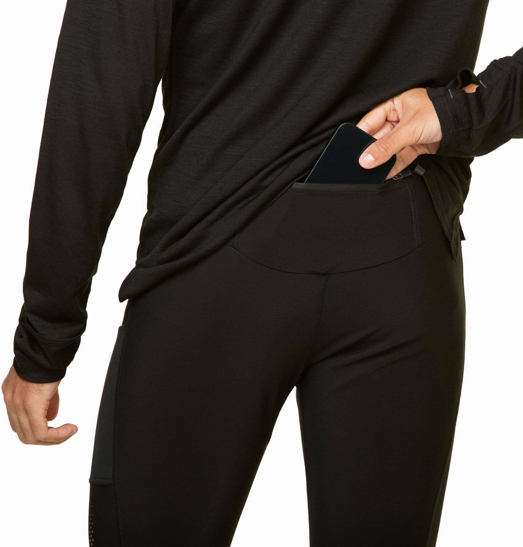 Ronhill Tech Winter Mens Long Running Tights - Black thermal Breathable-fabric-quality-characteristic