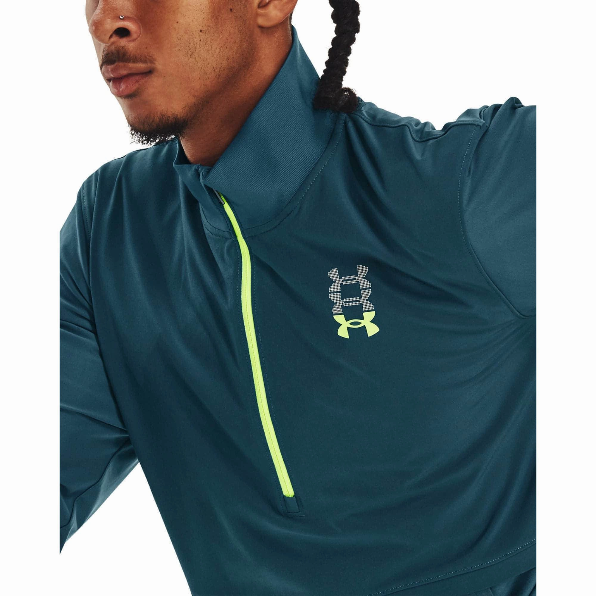 Under Armour Run Anywhere Half Zip Long Sleeve Mens Running Top - Blue Staircase Cake