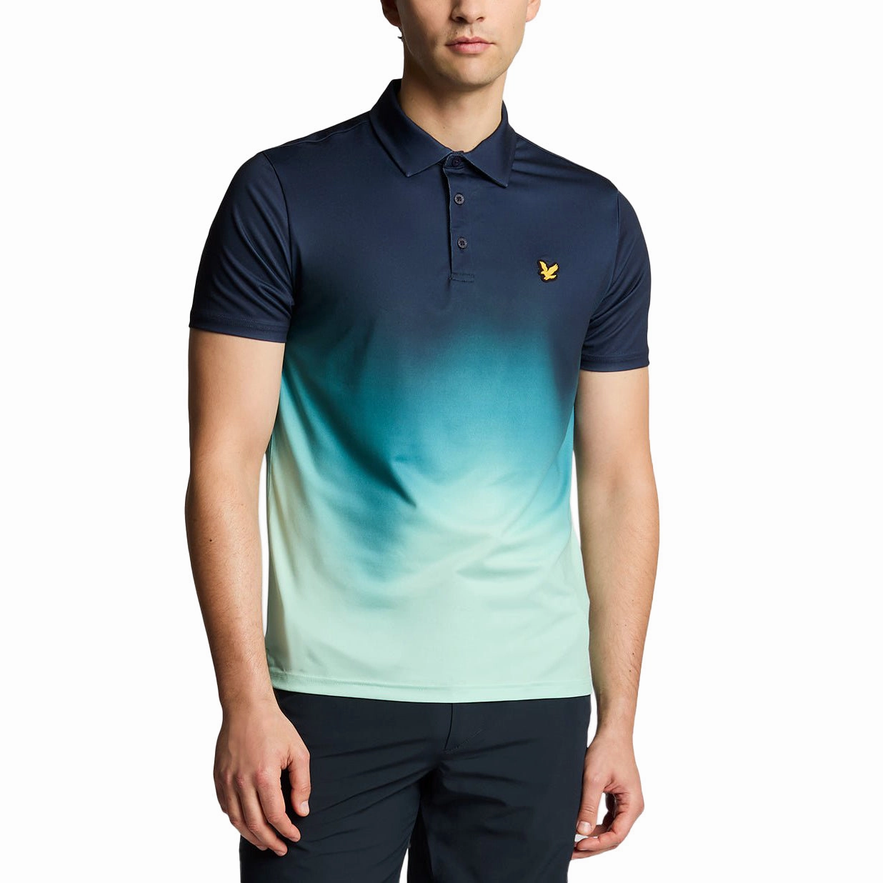 DoubleLayered Fabric Club Event Lyle & Scott Gradient Golf Polo Shirt - Dark Navy