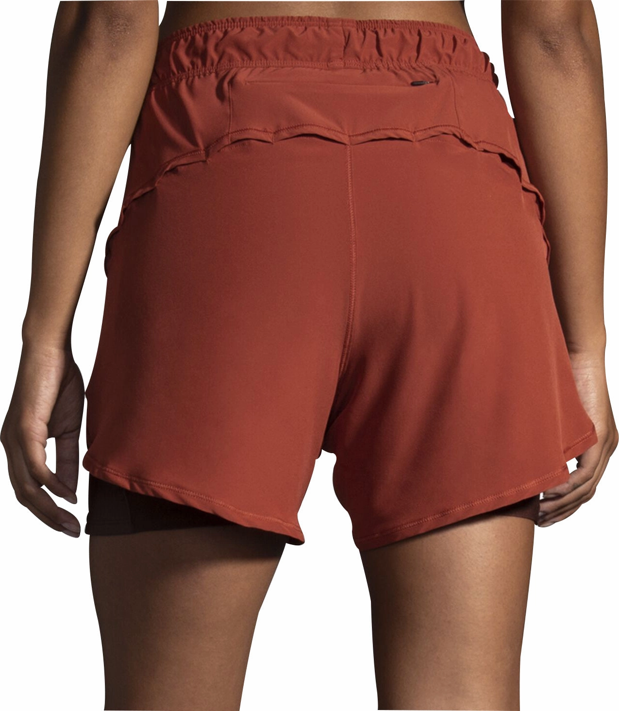 martial arts gear Moisture Wicking Finish Brooks Chaser 5 Inch 2 In 1 Womens Running Shorts - Red