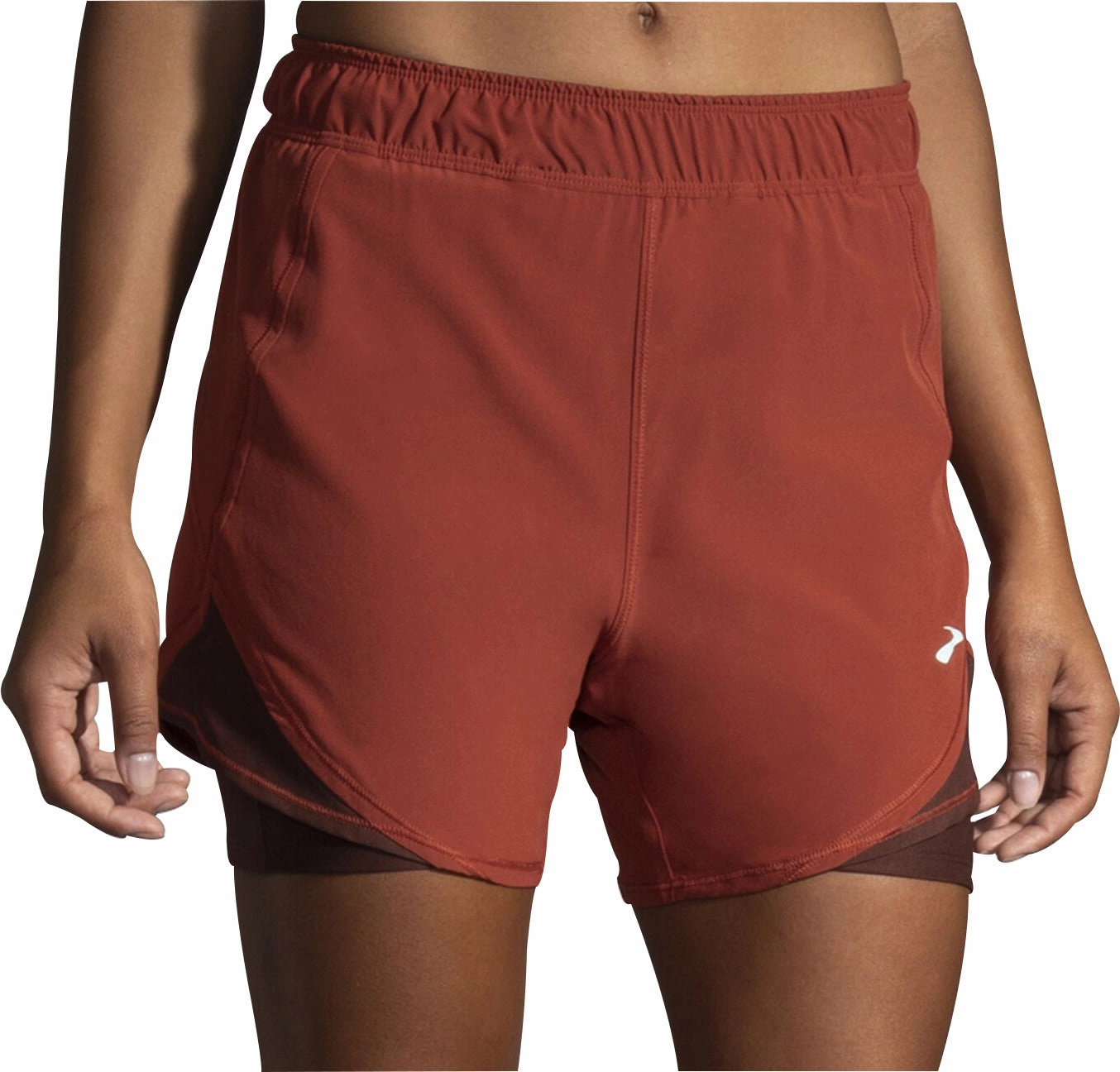 Brooks Chaser 5 Inch 2 In 1 Womens Running Shorts - Red day trip