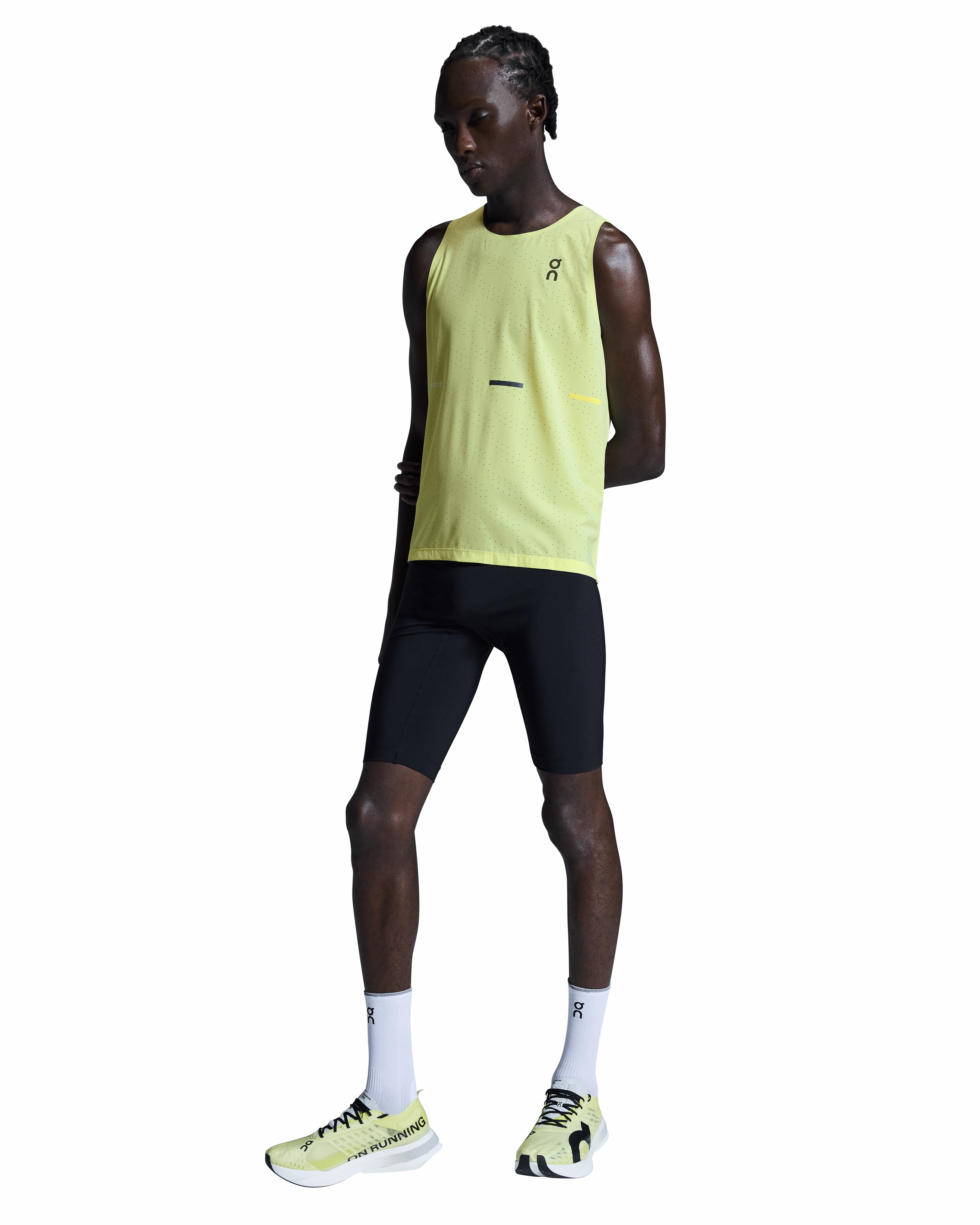 Japan Neat OdorControlTech Men's Race Singlet Limelight