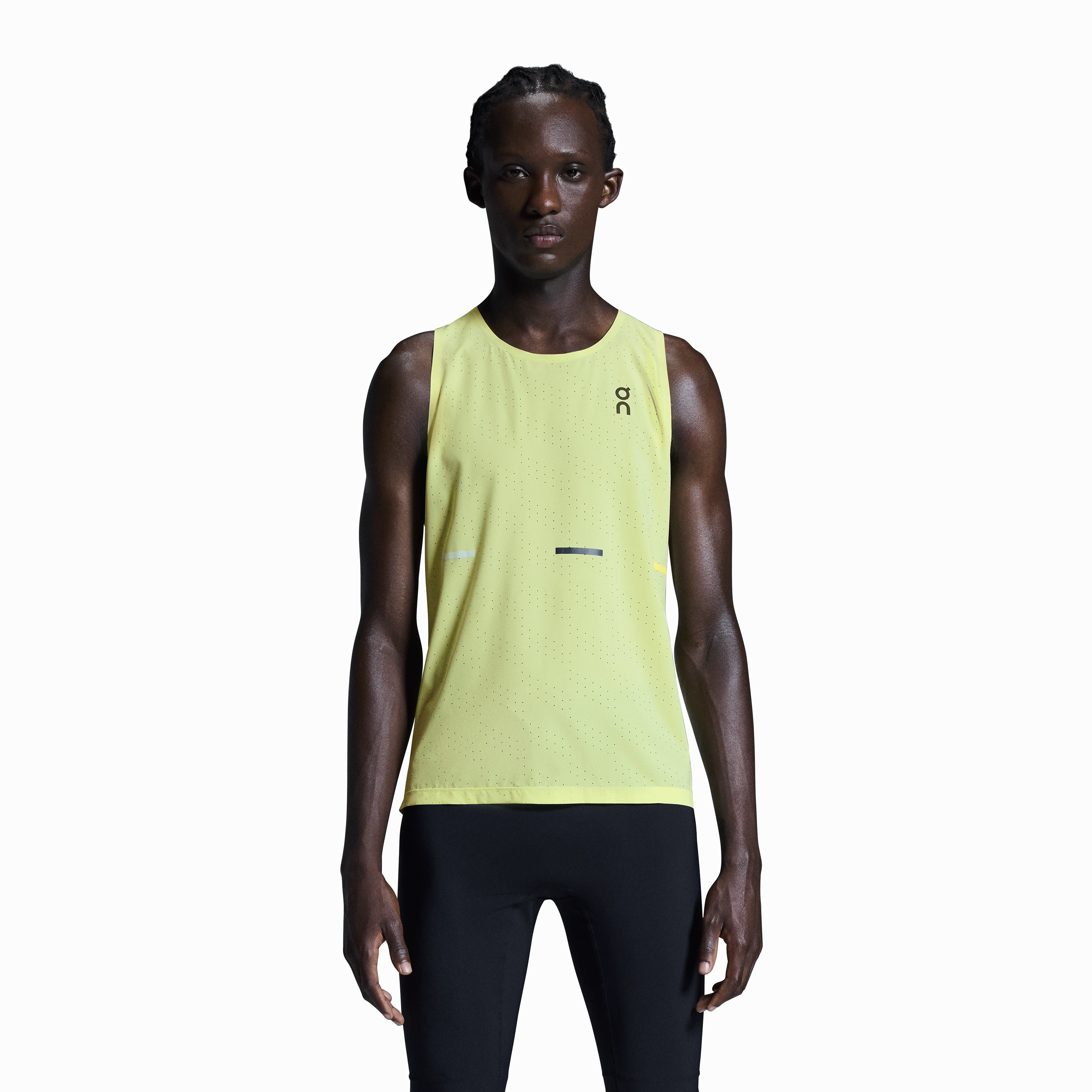 Men's Race Singlet Limelight FormFitting Cut Placket Closure