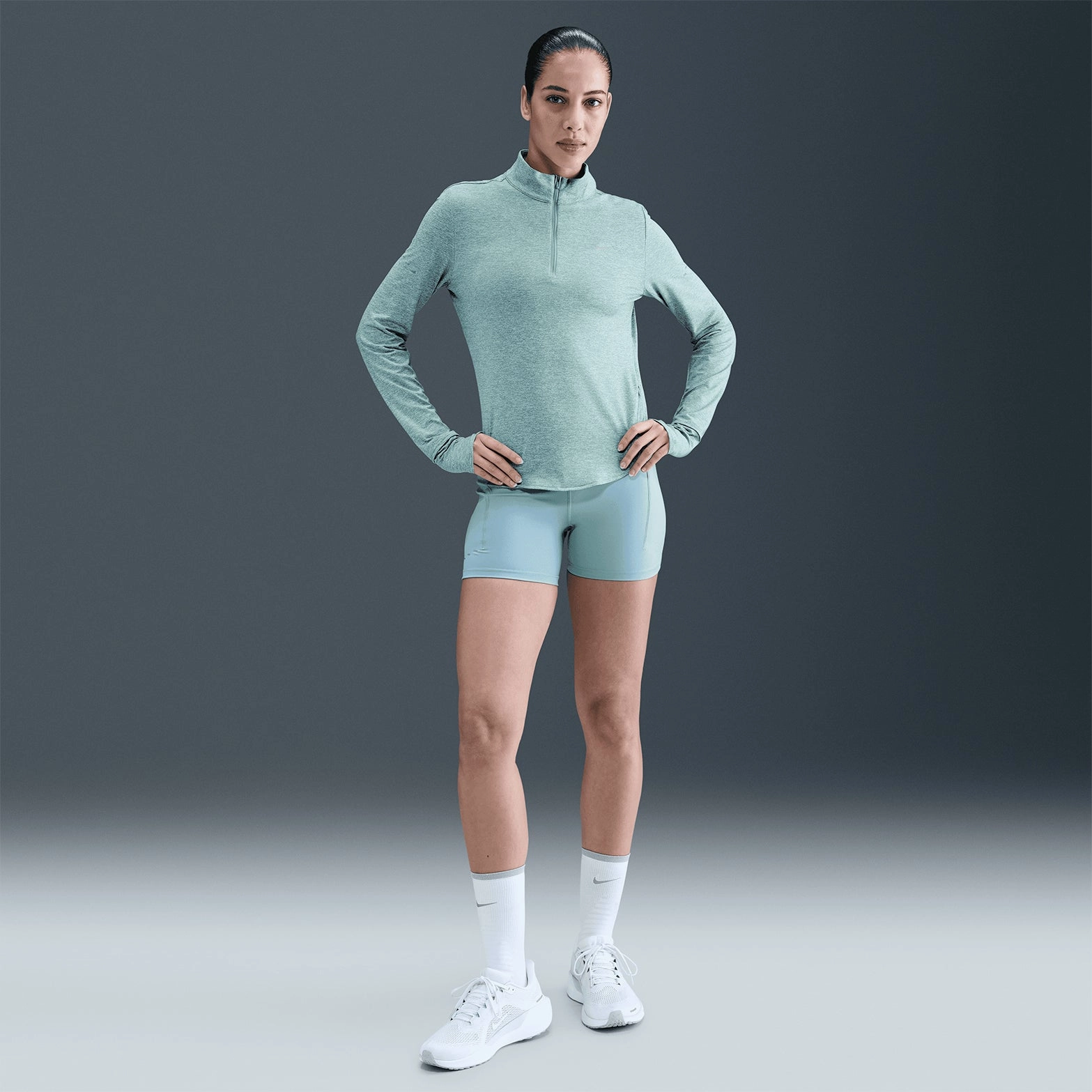 Women's Dri-FIT Swift 1/4 Zip Running Top Cannon / Heather Run Glow