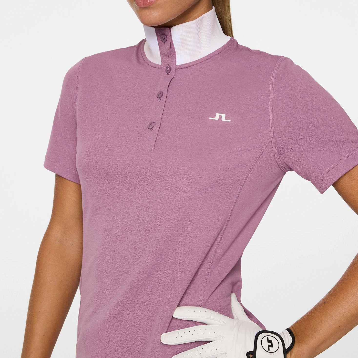 Breathable fabric J.Lindeberg Women's Piper Golf Polo Shirt - Very Grape