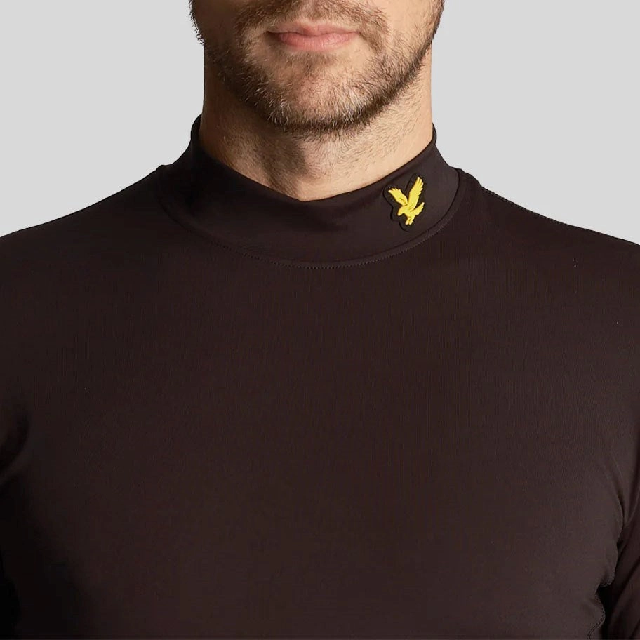 Lyle & Scott Tech Baselayer - Jet Black Minimalist Design Multi Ply Collar