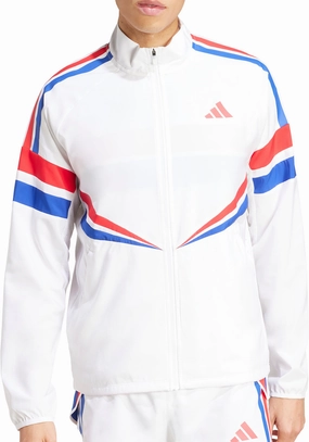 Quick Zip Casual Outdoor Wear adidas Adizero Retro Mens Running Jacket - White
