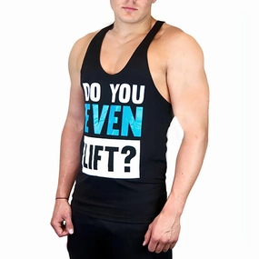DoubleStitchedEdges CoreX Fitness Do You Even Lift Stringer Mens Training Vest - Black