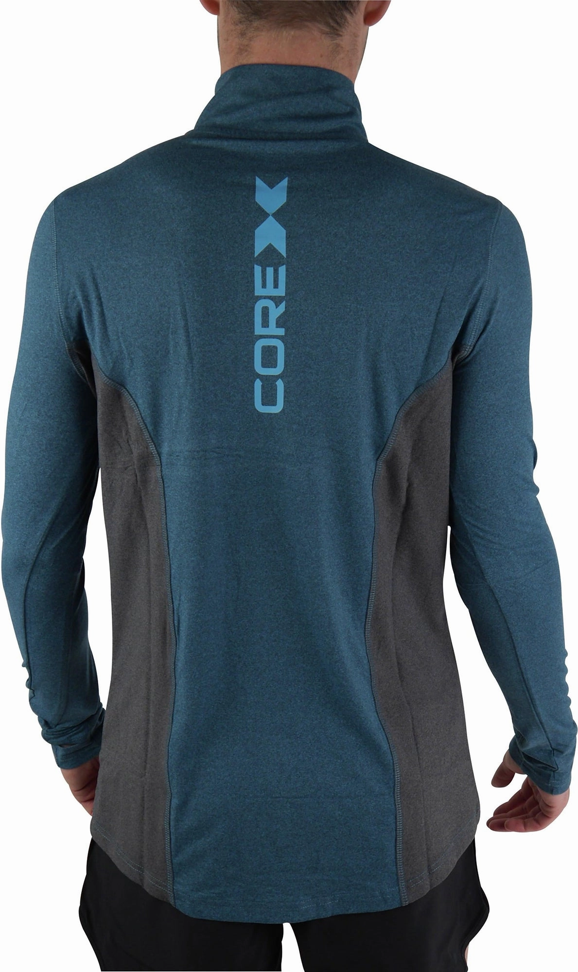 CoreX Fitness ESAA Half Zip Long Sleeve Mens Running Top - Blue Limited Edition