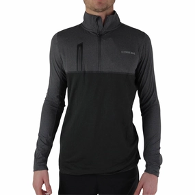 CoreX Fitness Half Zip Long Sleeve Mens Running Top - Grey Machine - made