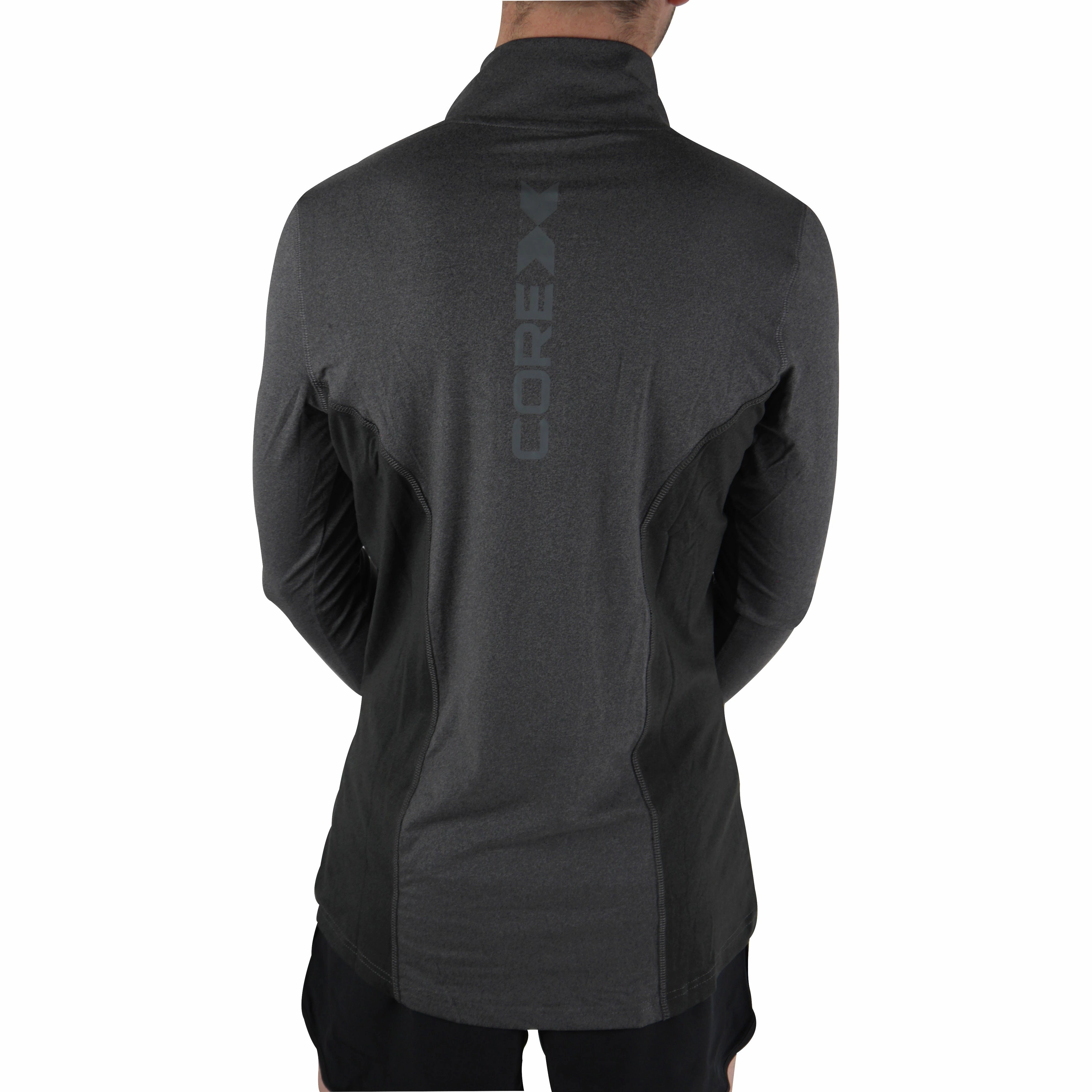 Refurbish CoreX Fitness Half Zip Long Sleeve Mens Running Top - Grey