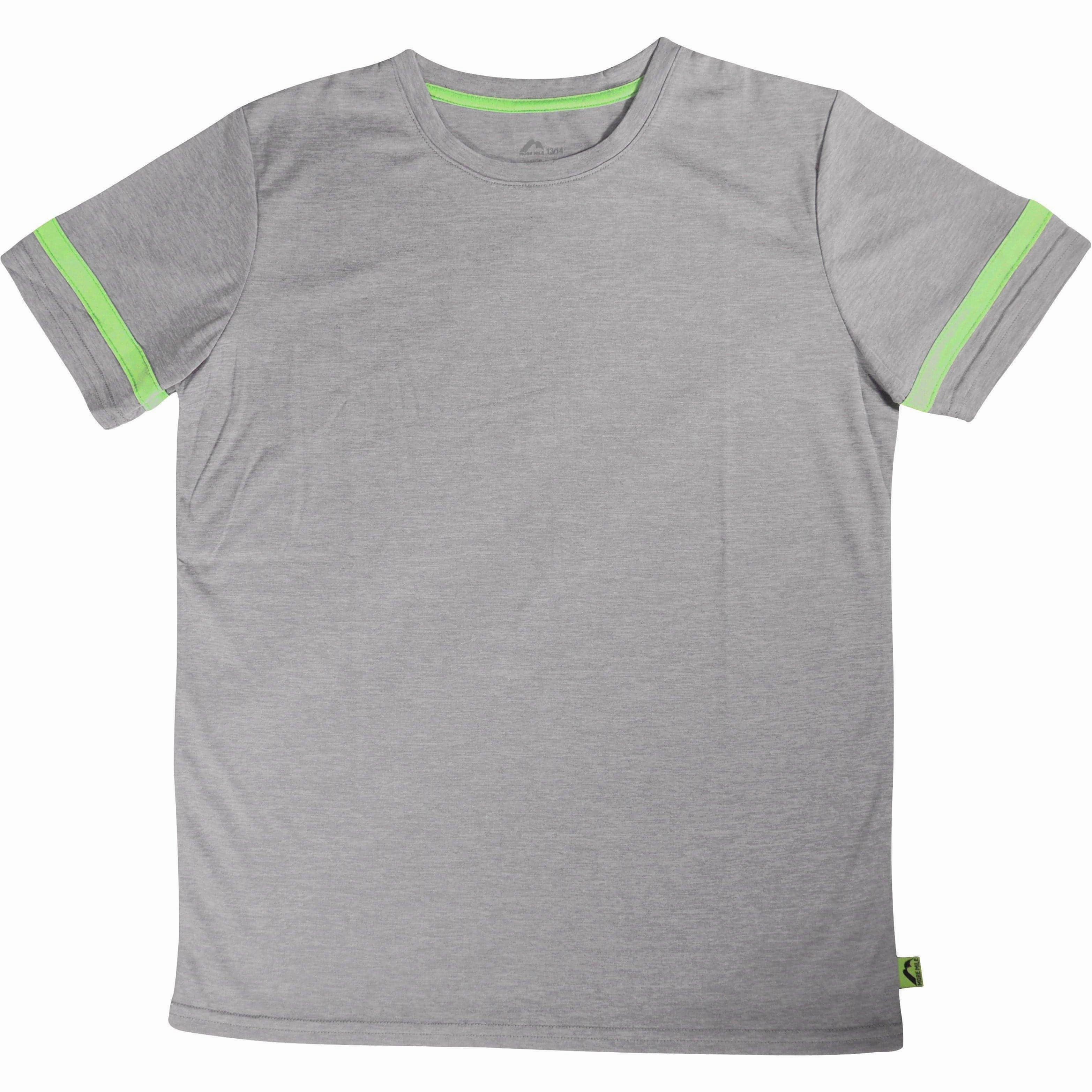 Soft and durable More Mile Marl Boys Short Sleeve Running Top - Grey