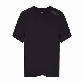 Men's Eco Tech Tee Black Joy Mood Aerated Seam Placement