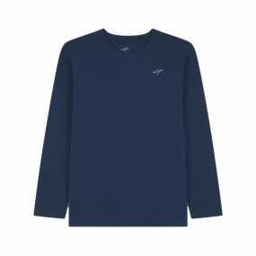 Water Resistant Titan Staples Fist Logo Performance Long-Sleeve Tee - Navy
