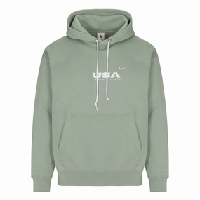 Nike USATF Men's Solo Swoosh Fleece Hoodie Stowable Hood