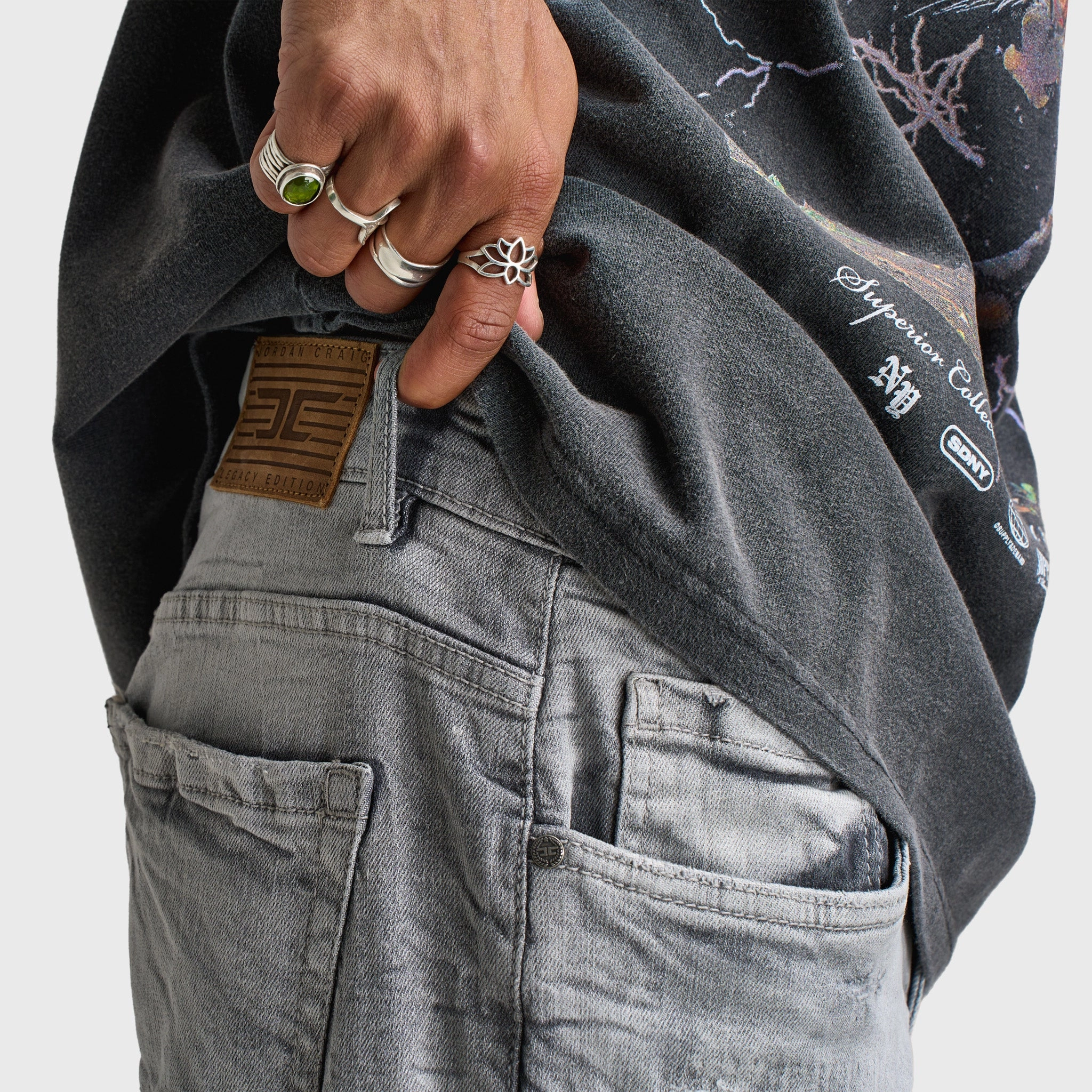 Jordan Craig Revelation Denim Jeans Collins Fit / Cement Wash Chic Simplicity Fresh Attire