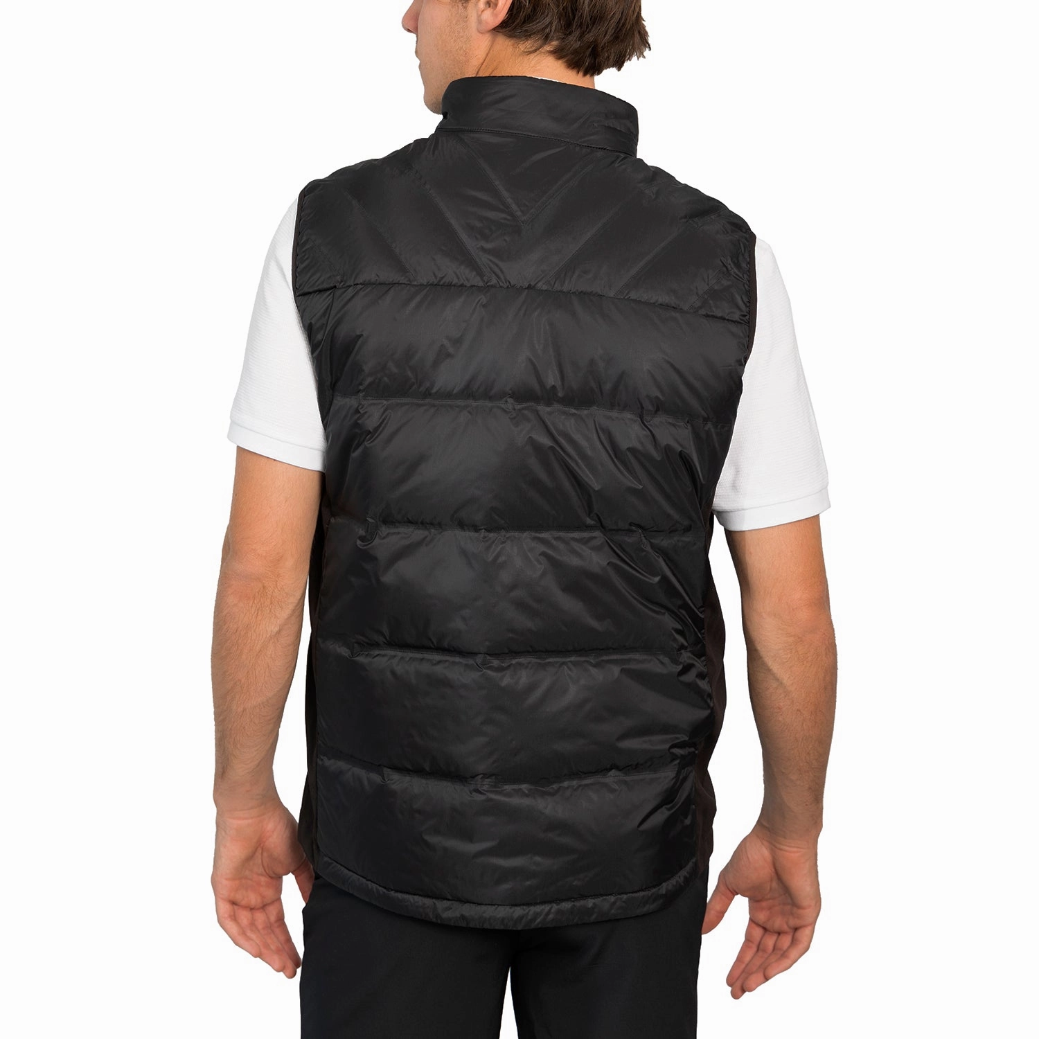 man made Anti Pilling Surface Treatment Cross Pro Hybrid Golf Vest - Black