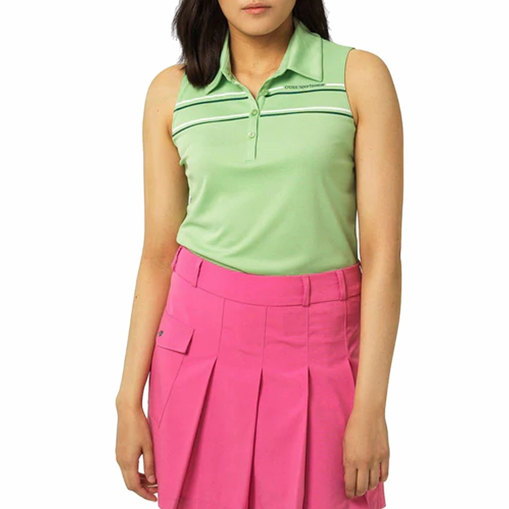 AntiBacterial Coating Cross Women's Primus Sleeveless Golf Polo - Spruce