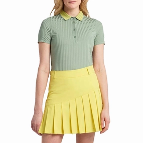 SnagProof Material Athletic Fit Cross Women's Rib Polo Golf Shirt - Milky Jade