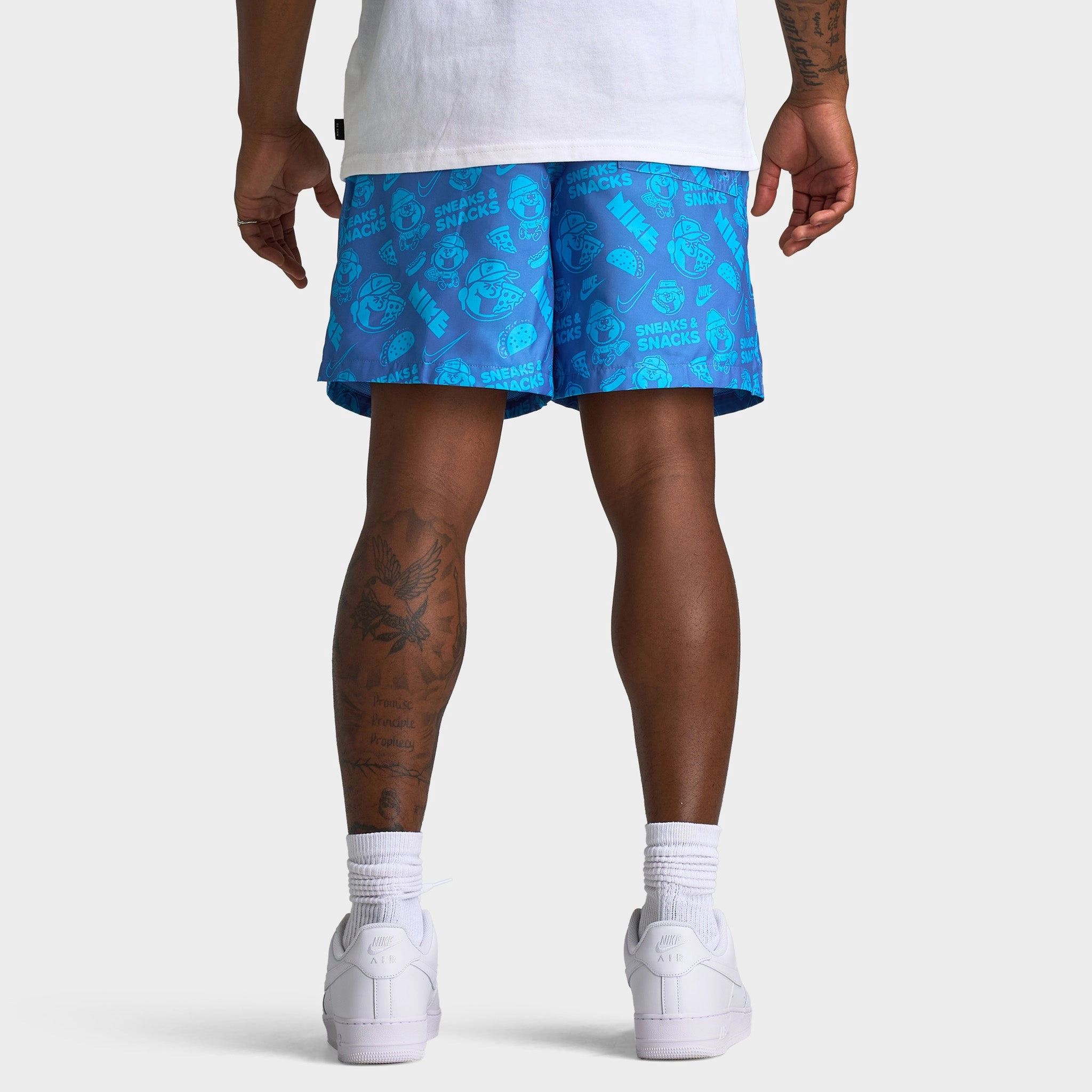 Trendy Style Elastic Waistband Design Nike Club Woven Flow Shorts Blue Beyond / Baltic Blue - White