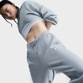Nike Sportswear Women's Phoenix High-Waisted Oversized Sweatpants Dk Grey Heather / Sail Hot Core
