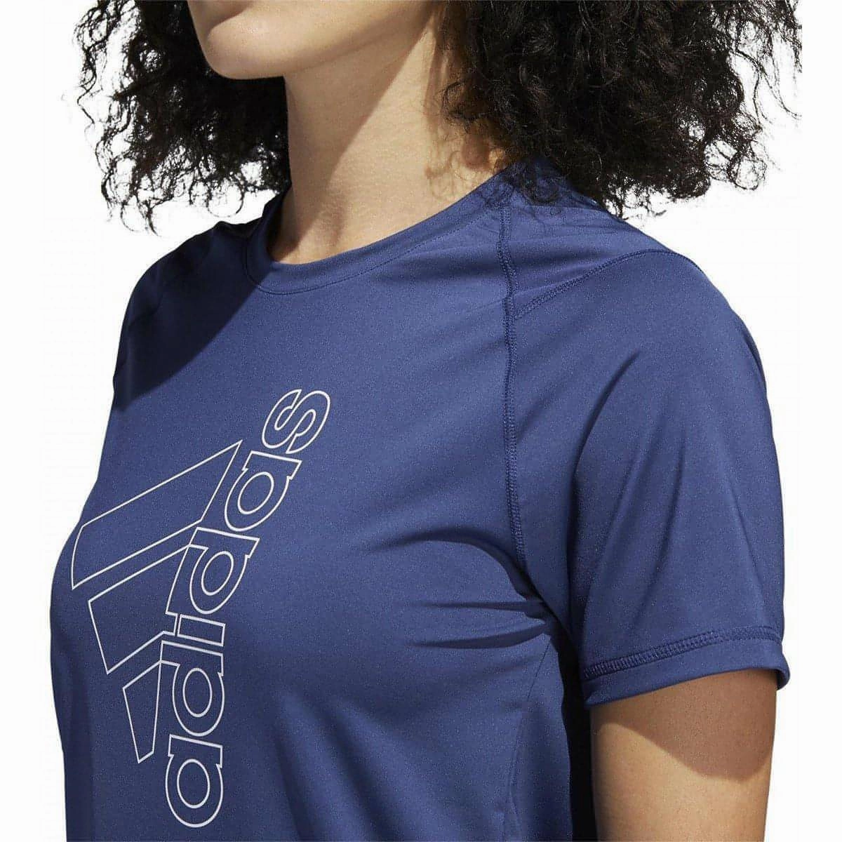 Winner Vibe adidas Tech Badge of Sport Short Sleeve Womens Training Top - Blue