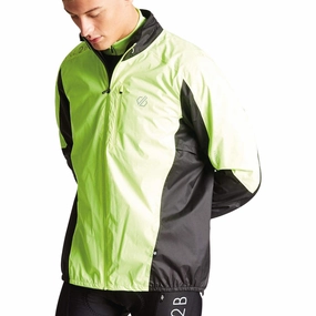 humid Waterproof Material Dare2B Mediant Waterproof Mens Cycling Jacket - Yellow