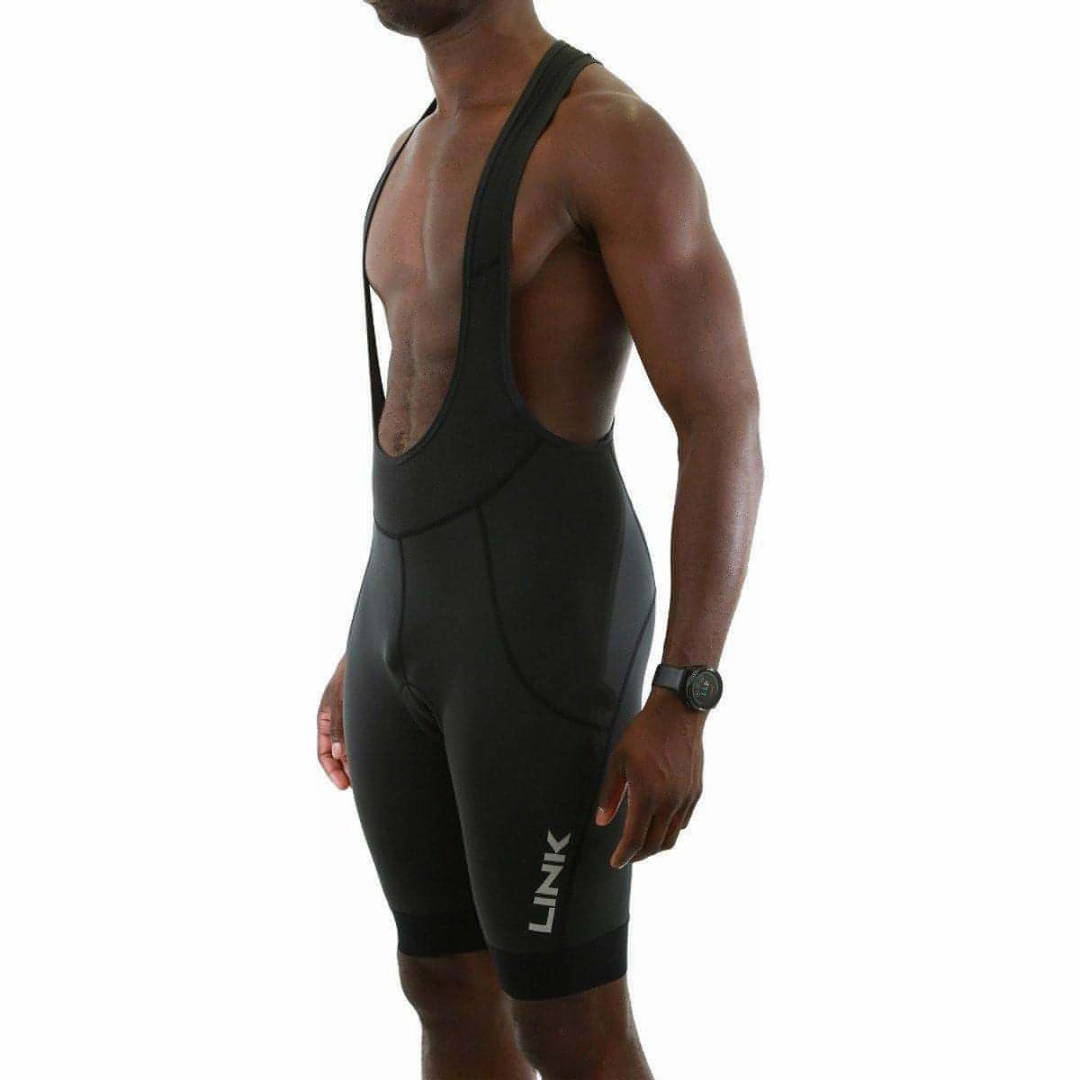 education industry Compact Storage Pocket Link Ride Mens Cycling Bib Shorts - Black