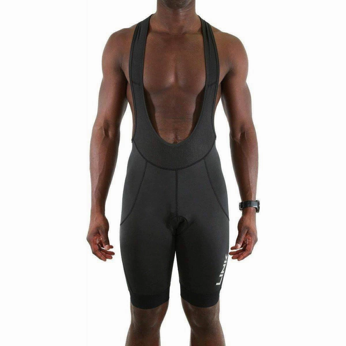 Link Ride Mens Cycling Bib Shorts - Black retail industry Quick Adjust Fit