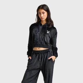 Playboy Script Velour Hoodie / Black Layer Essential Piece Balanced Insulation