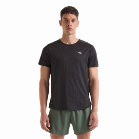 Office Look Tagless Labeling Diadora Super Light SS T-Shirt Black