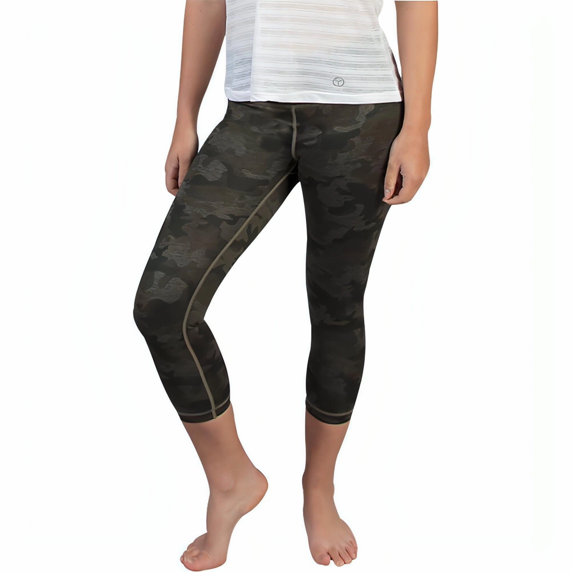 Training Fit Street Fest OgiYogi Reversible Womens 3/4 Capri Training Tights - Green