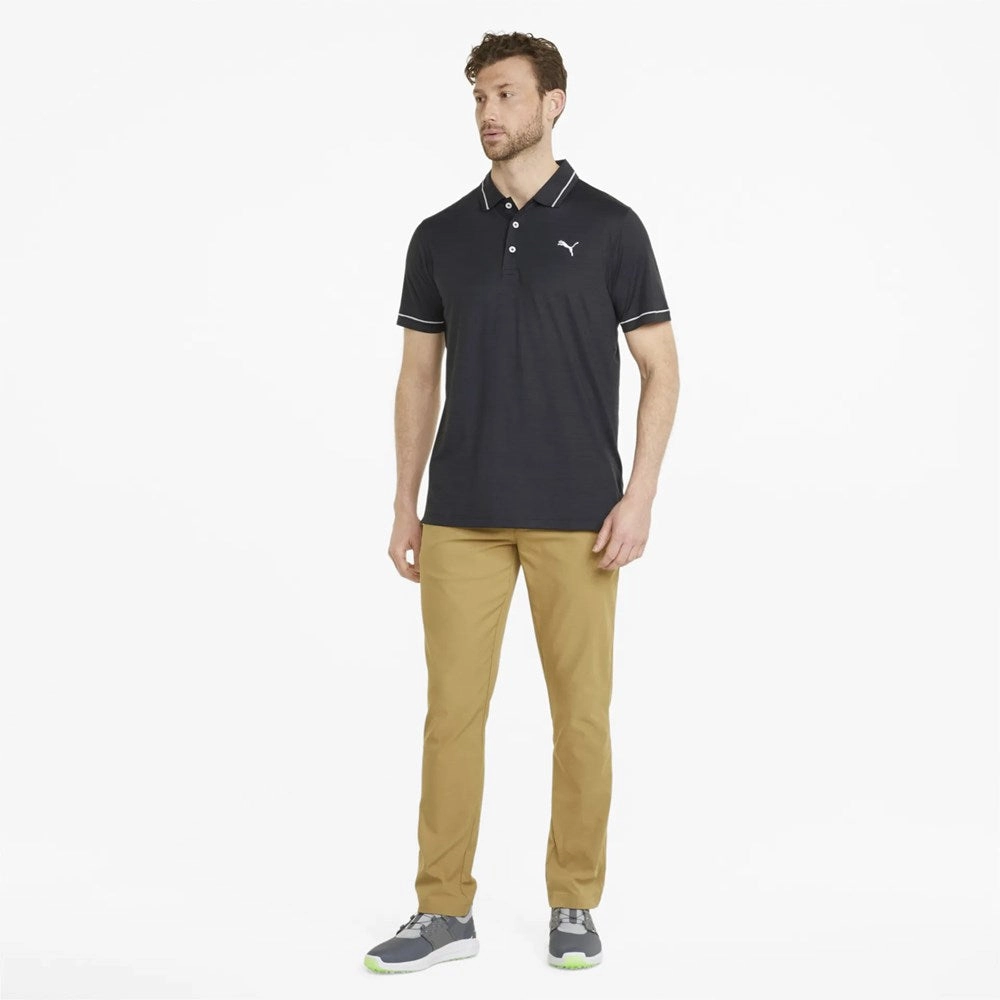 Puma Cloudspun Monarch Golf Shirt - Puma Black Heather/ High Rise Breathable Underarm Gusset UV Protection